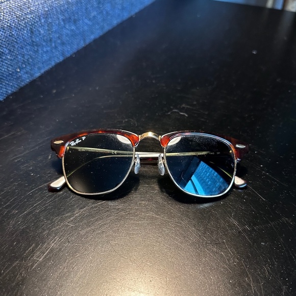 Raybans Clubmaster Classic Sunglasses - Tortoise on Gold